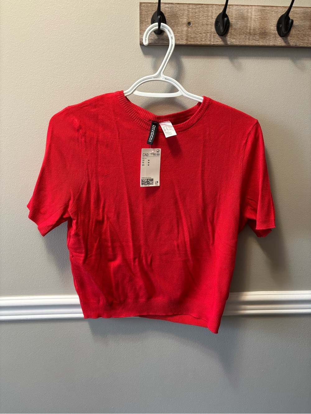 H&M Red Short Sleeve Knit Tee